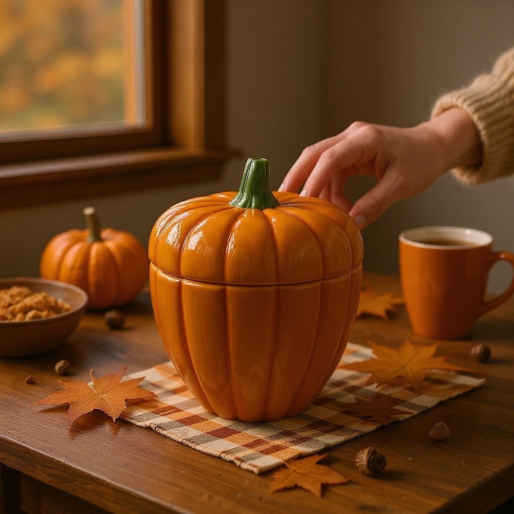 Boston Warehouse Pumpkin Cookie Jar Unisex OS Orange NWOT 26176 Ceramic Harvest